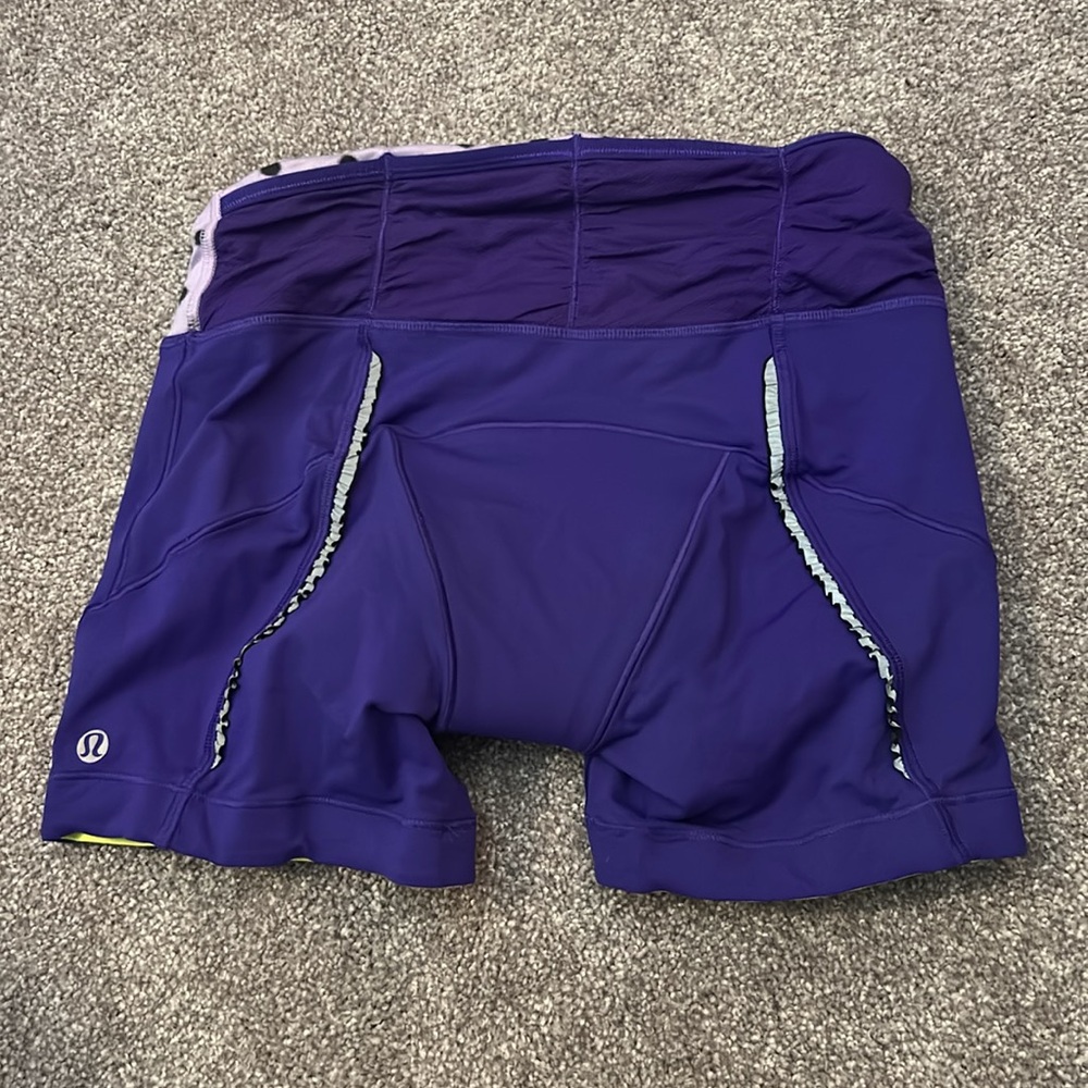 Lululemon Purple and Yellow Cycling Shorts - Picture 3 of 3